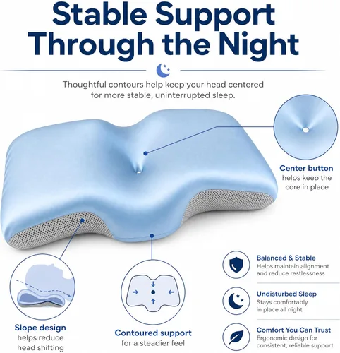 Vista 8 de Almohada cervical para el cuello, espuma viscoelástica de altura