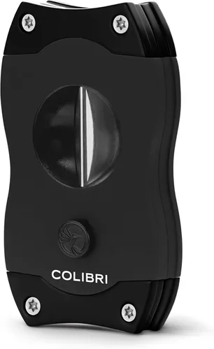 Colibri Cortador de puros de corte en V de alta calidad, hoja ergonómica de acero inoxidable con resorte, ideal para hasta 60+ calibre de anillo,