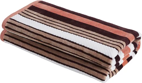 Vista 18 de Superior Toalla de playa de gran tamaño con textura de rayas, 100% algodón, 550 GSM, suave, afelpado y altamente absorbente (juego de 2)