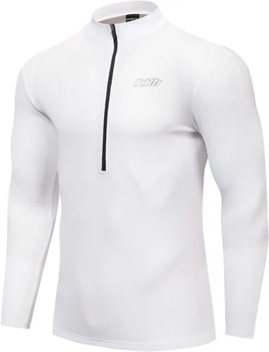 bpbtti Camiseta de ciclismo para hombre, manga larga, con media cremallera frontal y 3 bolsillos traseros