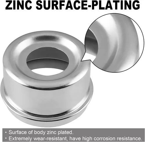 Vista 6 de Tapa antipolvo para rodamiento de remolque de 1.9 pulgadas con 8 tapones de goma - Cubiertas de grasa resistentes para la mayoría de ejes