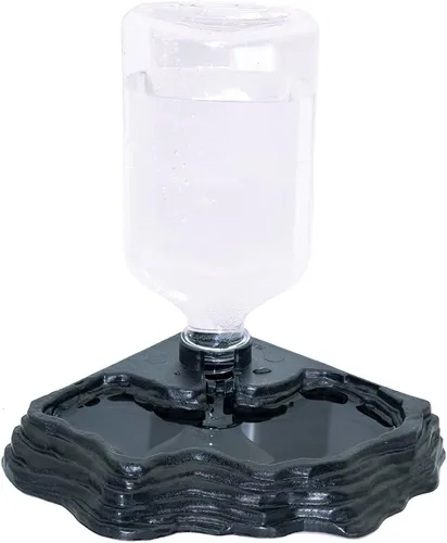 Vista 3 de Cuenco de 17 onzas para comederos de reptiles con tanque de terrario, dispensador automático de agua, accesorios de alimentación para lagartos, Negro