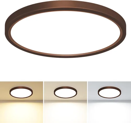 Vista 30 de Lámparas de techo de montaje empotrado, 3000K-4000K-6500K y 100W equivalentes a luces LED planas para techo de habitación, luces de techo redondas