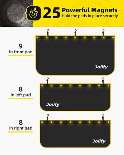 Vista 5 de 3 fundas de guardabarros para mecánicos, 25 imanes fuertes, alfombrillas protectoras de cuero de microfibra para guardabarros de automóvil, tamaño M