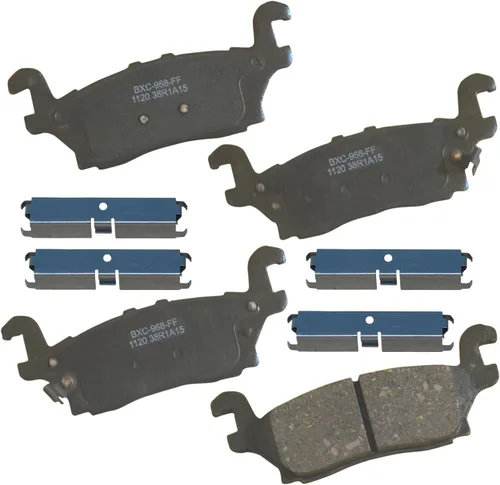 Vista 180 de Pastillas de freno traseras cerámicas Bendix Premium SBC1337 para Cadillac CTS 2014-2008, SRX 2016-2010, Chevrolet Camaro 2015-2010, Saab 9-4X 2011