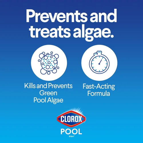 Vista 3 de Clorox® Pool&Spa™ Alguicida para piscina, previene y trata algas de piscina, sin espuma, 1 cuarto de galón (paquete de 1)