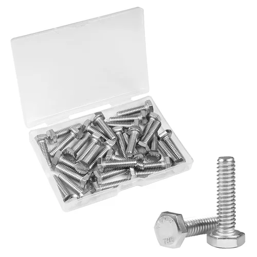 30 Piezas Tornillos Hexagonales 1/4-20 x 1, Tornillos de Cabeza Hexagonal 1/4"-20, Pernos Hexagonales, Acero Inoxidable 304, Accionamiento Hexagonal