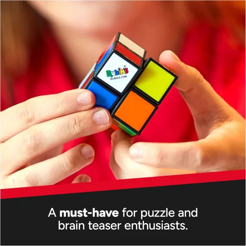 Vista 3 de Rubik's Cube, el cubo oficial de Rubik's de 2 x 2, mini juguete STEM para resolver problemas, rompecabezas a juego de colores, juguete antiestrés