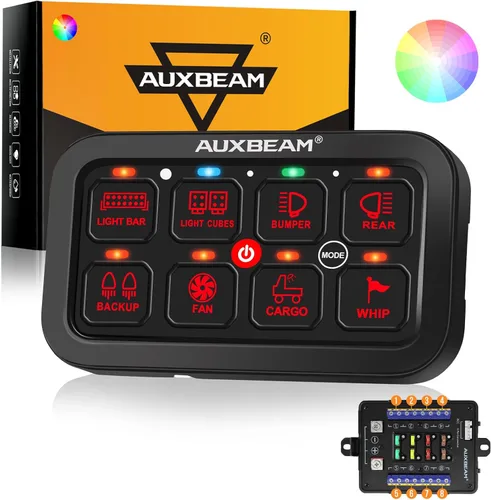 Vista 12 de Auxbeam Panel de Interruptores de 6 Posiciones LED Regulable Automático de Encendido-Apagado Panel de Interruptores para Automóvil Sistema de Relé