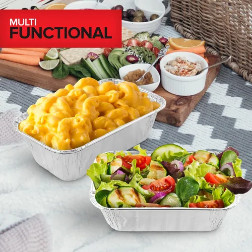 Vista 7 de Stock Your Home Mini moldes para pan de papel de aluminio de 1 libra (paquete de 30 unidades) desechables para pan, forros para hornear de 1 libra