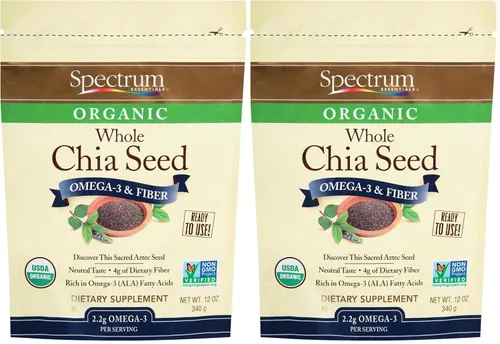 Vista 11 de Spectrum Essentials Semilla de chía orgánica, omega-3 y fibra, 12 onzas