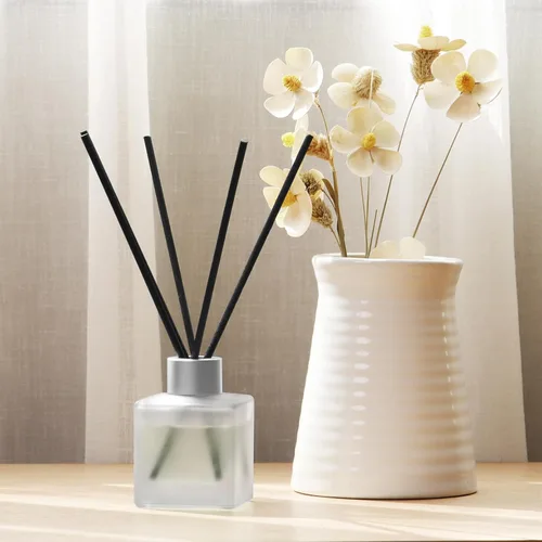 Vista 7 de Difusor de junco, aceite esencial de bambú y té blanco con varillas difusoras para decoración de habitación, 3.4 onzas líquidas (3.4 fl oz) de larga