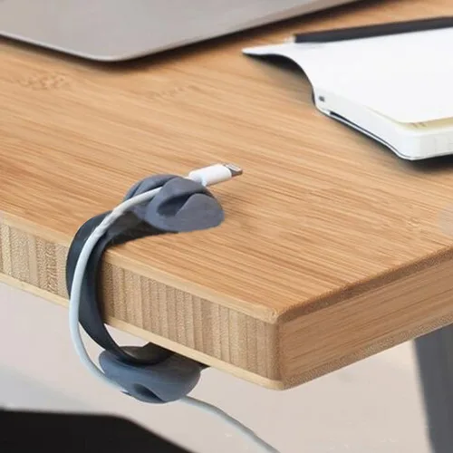 Vista 9 de NewFerU Clips de caída de cables de escritorio no adhesivos, soporte para cable de mesa, abrazadera de gestión de cables pequeña extraíble
