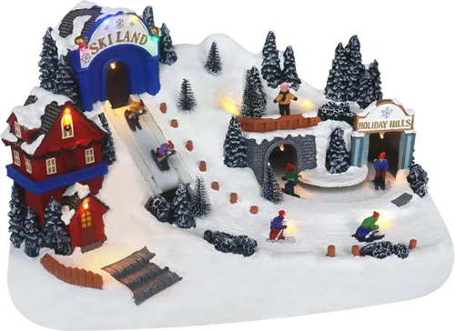 Vista 11 de Aldea Navideña de Circo de Mesa - Aldea de Invierno Pre-iluminada con Nieve - Perfecta Adición a tus Decoraciones Navideñas de Interior - Gran Pieza