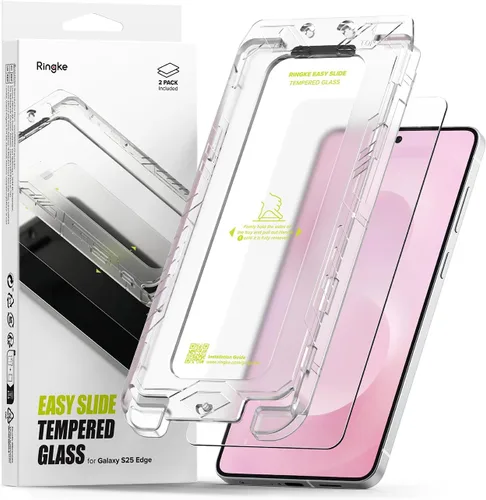 Vista 20 de Ringke Vidrio templado Easy Slide [súper fácil de instalar] compatible con Samsung Galaxy S24 FE, protector de pantalla, compatible con fundas