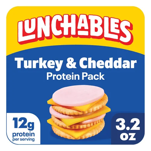 Lunchables, Paquete de proteínas, pavo y queso cheddar, paquete de 3.2