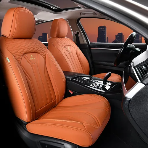 Vista 31 de FLORICH Fundas de asiento para automóviles, fundas de asiento impermeables, fundas de asiento de cuero para automóvil, paquete de 2, protector