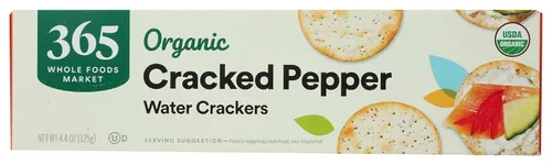Vista 6 de 365 by Whole Foods Market, Galletas de agua orgánicas con pimienta agrietada, 4.4 onzas