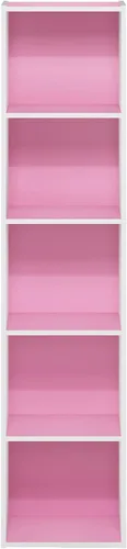 Vista 499 de Furinno - Estantería de cubos de 5 niveles serie Luder para libros y almacenamiento, color negro