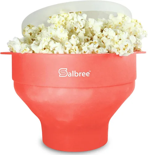Vista 23 de La máquina original Salbree para palomitas de maíz plegable de silicona para microondas, cuenco microondas con capacidad para 16 tazas, utiliza aire