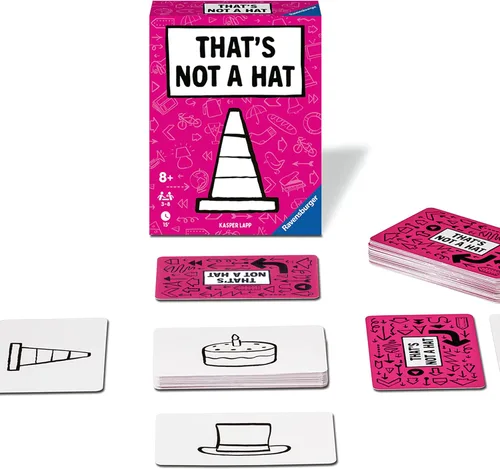 Ravensburger Eso no es un sombrero - Divertido juego de fiesta de bluffing y memoria para todas las edades, componentes | Ideal para reuniones