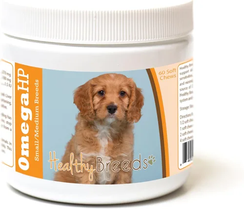 Vista 128 de Healthy Breeds Affenpinscher Omega HP - Masticables suaves para piel y pelaje, 60