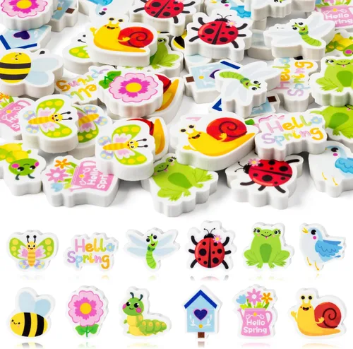 Vista 11 de Yopyame 60 piezas de borrador de hojas de otoño para niños, surtido de hojas de arce, borrador de lápiz de hoja de arce, lindo borrador