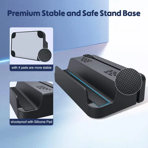 Vista 5 de Charging Dock for Steam Deck Stand, NEWENMO Non-slip Base Station for Steam Deck Dock, 3-in-1 ONLY Charging Portable for Steam Deck Accessories