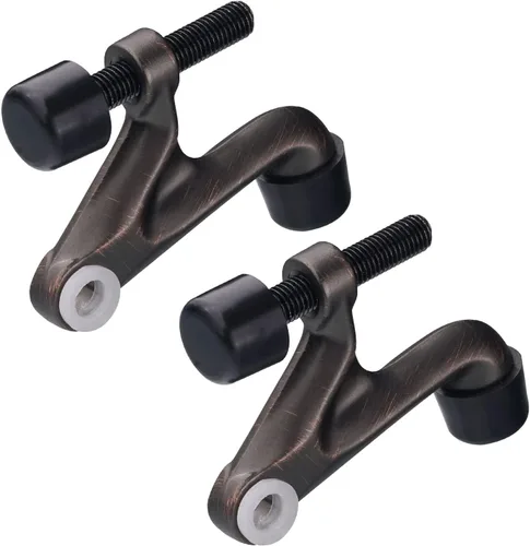 Vista 11 de Paquete de 2 topes de puerta con pasador de bisagra, ajustable y resistente de níquel cepillado de 2-3/8 x 15/16, práctico tapón de puerta