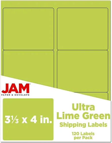 Vista 85 de Etiquetas de dirección de envío JAM PAPER - Grandes - 3 1/3 x 4 - Azul - 120/Paquete