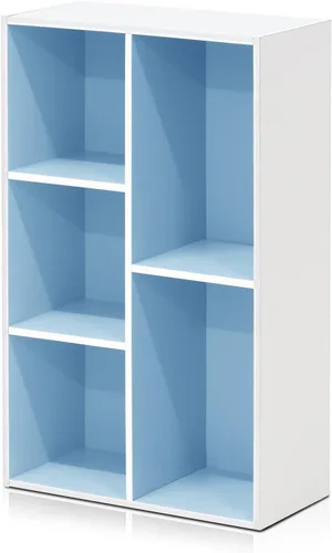 Vista 66 de Furinno - Estantería de 5 cubos serie Luder para libros y almacenamiento, color blanco y verde