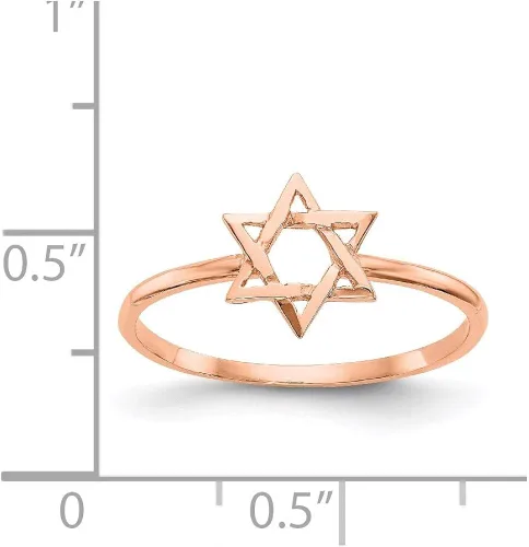 Vista 4 de Anillo de oro rosa de 14 quilates estilo estrella de David K5732