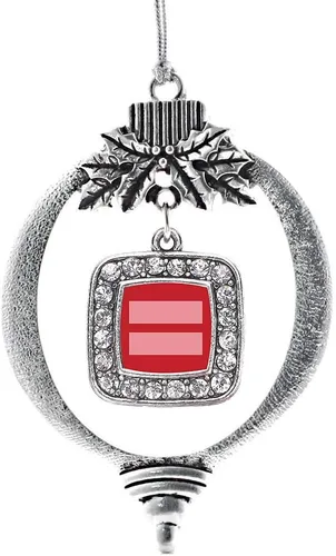 Vista 57 de Inspired Silver - Mis iniciales - Adorno con dije de letra S - Adornos navideños cuadrados de plata con joyas de circonita cúbica