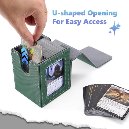 Vista 6 de Venssu MTG Caja de Mazo con Pantalla de Commander, Estuche de Mazo de Cartas Angel que Cabe 100 Cartas con Doble Funda, Caja de Almacenamiento