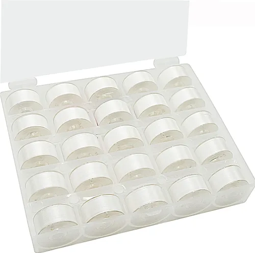 Vista 11 de New Brothread 25 piezas de colores surtidos 70D/2 (60WT) hilo de bobina preenrollado tamaño A SA156 para bordado y máquina de coser DIY hilo