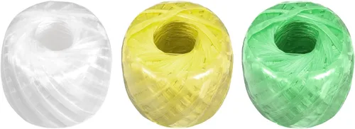Vista 8 de Cuerda de nailon de poliéster [para embalaje incluido en el hogar] -328.1 ft/328 pies/3 rollos de plástico, rojo, amarillo, azul