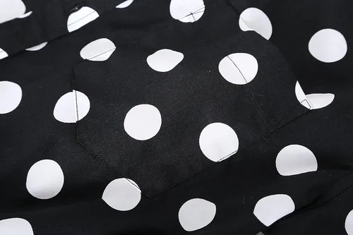 Vista 7 de Camisa casual de manga corta con estampado de lunares para hombre