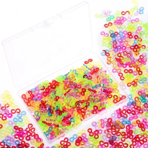 Vista 10 de Rolybag 400 clips en S de banda de goma para telar pulseras de telar, conectores de plástico, kit de suplemento y fabricación de pulseras