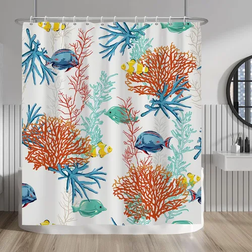 Vista 188 de Baocicco Cortina de ducha de mármol azul abstracto a rayas, decorativa, textura de lujo, línea moderna, decoración de acuarela, juego de cortinas