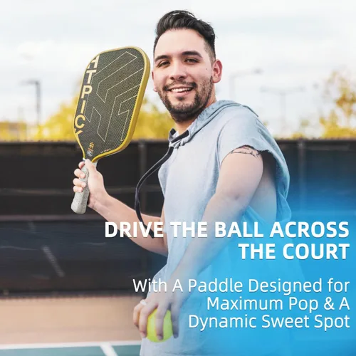 Vista 8 de Pickleball Paddles, Carbon Fiber Pickleball Paddle High Grit & Spin with PP Honeycomb Core 16mm Thickness and Thermoformed Elongated