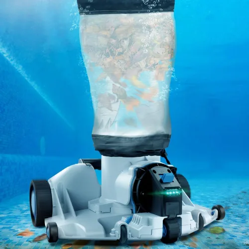 Aspiradora robótica automática para piscinas, apertura de piscina resistente, entrada de succión ultra ancha de 360°, bolsa extragrande de 1.85