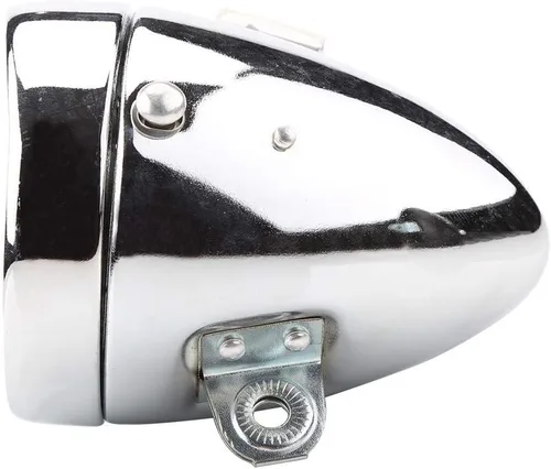 Vista 2 de Luz retro, luz de manillar de 6 LED con soporte para montar en bicicleta nocturna (plata)