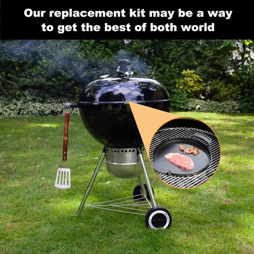 Vista 5 de 7421 - Piezas de repuesto de hierro fundido esmaltado de 12 pulgadas para parrilla de carbón Weber Original Kettle Premium de 22 pulgadas