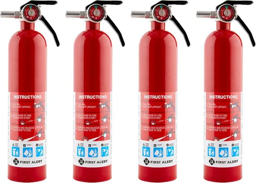 Vista 10 de First Alert DHOME1 Extintor de incendios estándar recargable para el hogar, clasificación UL 1-A:10-B:C, peltre