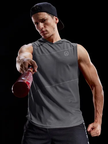 Vista 7 de NELEUS Dry Fit Workout Athletic Muscle Tank with Hoods Pack of 3