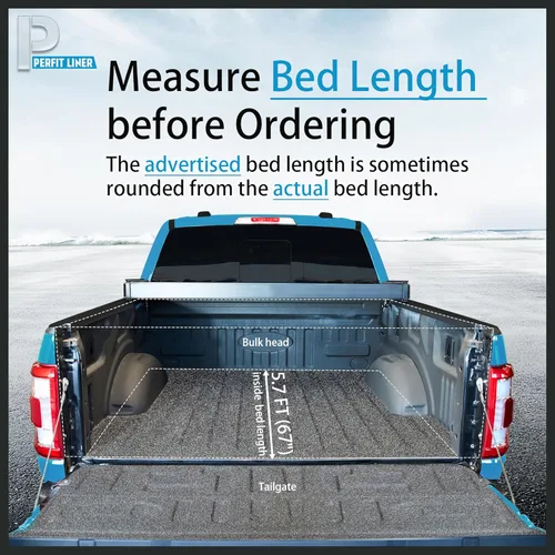Vista 2 de Perfit Liner - Cubierta tonneau de 5,7 pies (67") de FRP con plegado cuádruple para Nissan Titan 2017-2025, protector de carga para camioneta