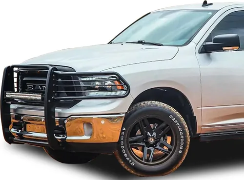 Vista 4 de Cepillo de rejilla de caballo negro modular negro compatible con Dodge Ram 1500 09-10 11-18 Ram 150019-24 Ram 1500 Classic