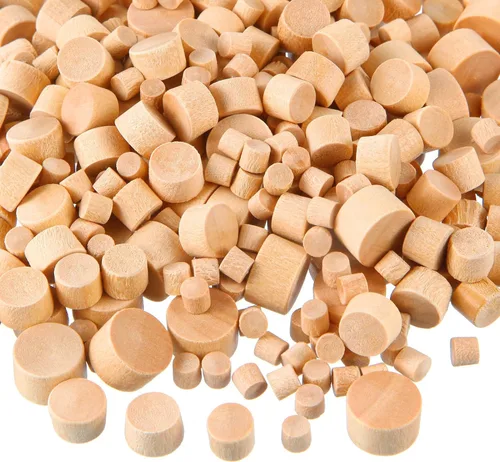 Vista 11 de 200 tapones de botón de madera de 1/2 pulgada - Tapones de agujero de tornillo de cabeza plana