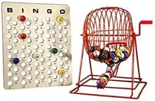 Jaula de bingo profesional extra grande roja con bolas de bingo de ping pong
