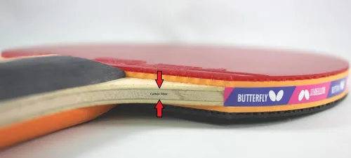 Vista 5 de Butterfly Nakama S-1 - Raqueta de tenis de mesa – Pala de ping pong Butterfly profesional aprobada por la ITTF – Goma Sriver – Paddle de ping pong